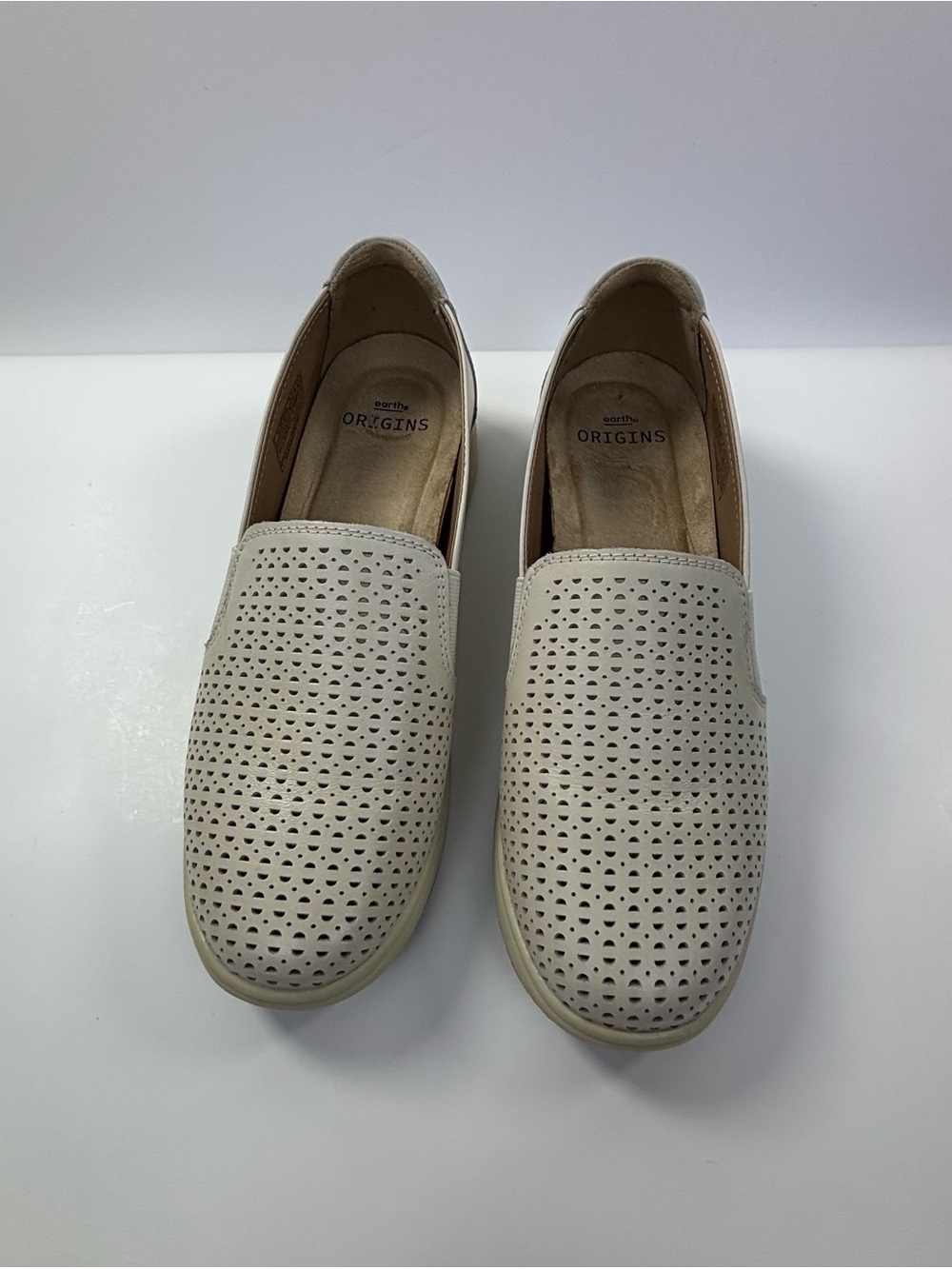 Skechers Origins Perforated Slip-On Loafers - Cream